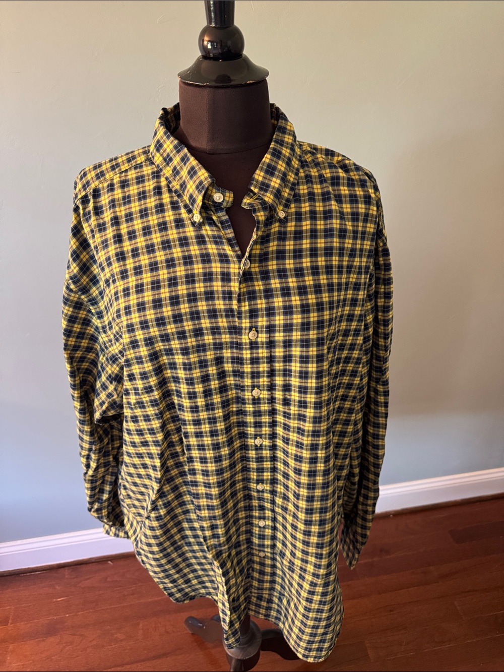 Ralph Lauren Yellow & Navy Plaid Button-Down Shirt